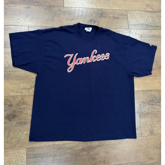 adidas Other - Vintage Y2k New York Yankees Adidas Double‎ Sided Graphic Tee Navy Blue XXL 2002